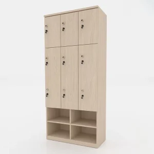 Tủ Locker Gỗ 12 Cánh 3 Khoang Anh Kiệt - Kệ Giày Thông Minh, Thiết Kế Sang Trọng LKG12C3K-T