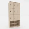Tủ locker gỗ 9 cánh 3 khoang LKG9C3K - Kệ giày đa năng Anh Kiệt