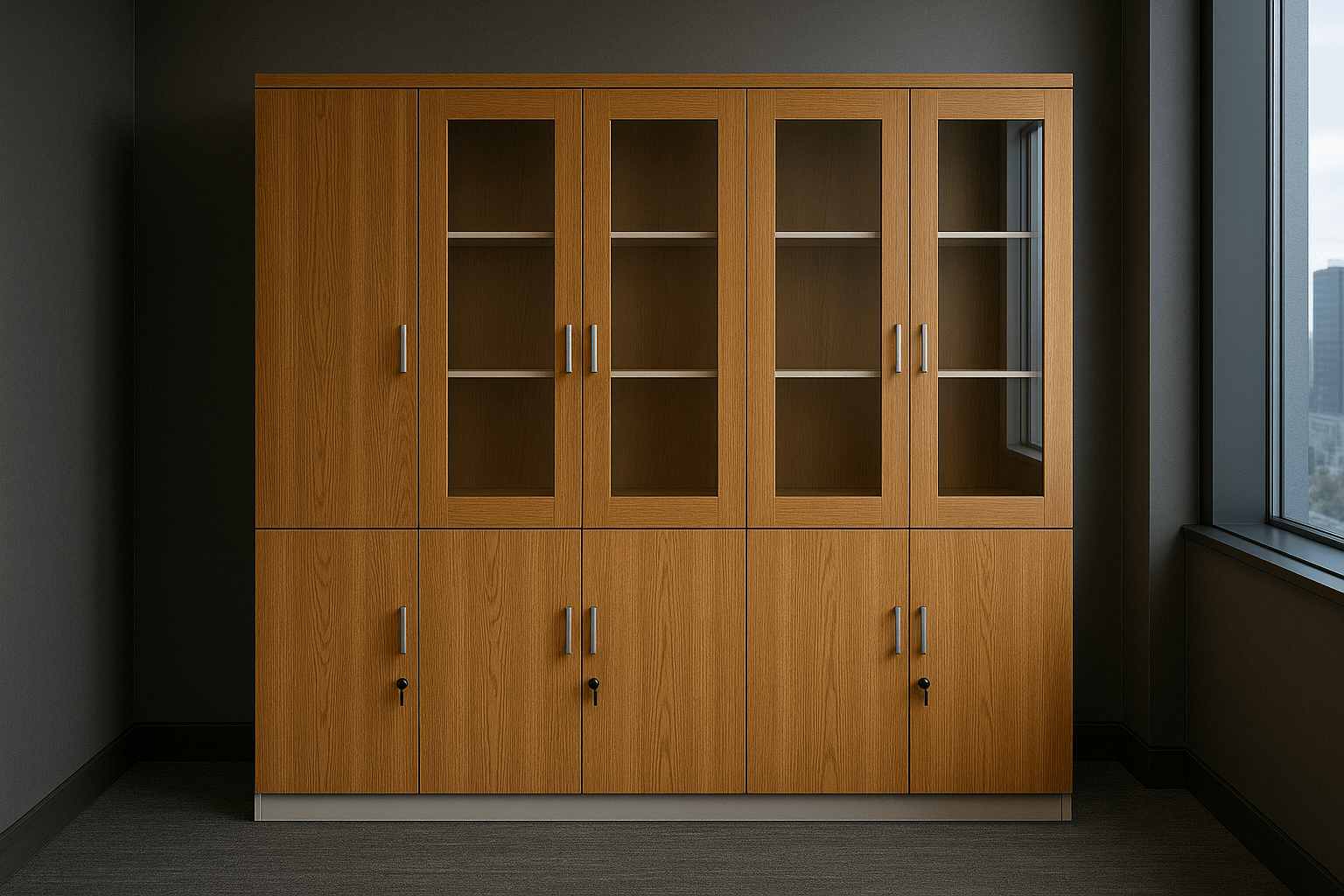 Tủ tài liệu gỗ MDF Classic CL80-04T - THSVP-TLG-MDF-CL8004T